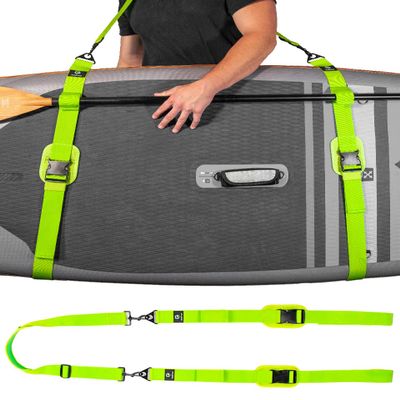 Gradient Fitness SUP & Kayak Carry Strap Hands-Free Paddle Board, Surfboard & Kayak Carrier with Padded Shoulder Sling Adjustable Paddleboard Accessory for Men & Women (Green)