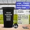 Custom Plastic Stadium Cups 32 oz. Set of 50, Personalized Bulk Pack - Perfect for Summer, Sporting Events, Birthdays, Picnic, Beach, Parties - Black view 4
