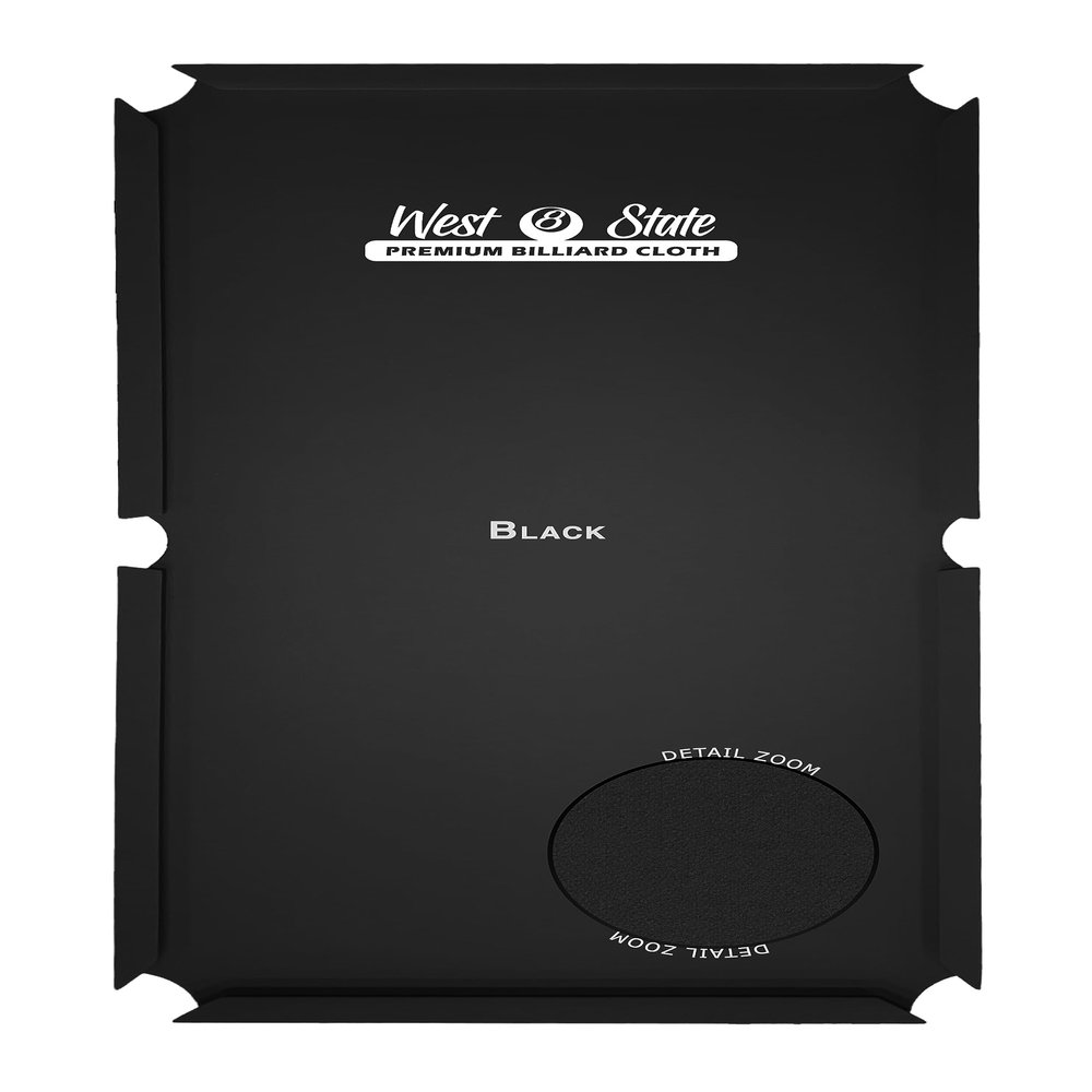 West State Billiards 21 oz Pre-Cut Pool Table Felt Replacement Kit for 8 Foot Tables - Wool and Nylon Blend with Teflon - Black