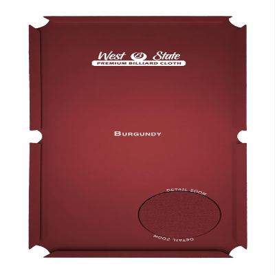 West State Billiards 21 oz Pre-Cut Pool Table Felt Replacement Kit for 8 Foot Tables - Wool and Nylon Blend with Teflon - Burgundy