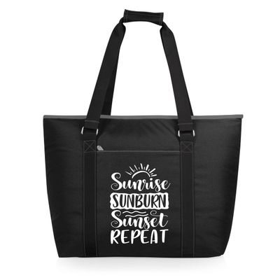 ONIVA- a Picnic Time brand Sunrise Sunburn Sunset Repeat Tahoe XL Tote Cooler Bag, Soft Cooler Bag, Picnic Cooler, (Black)