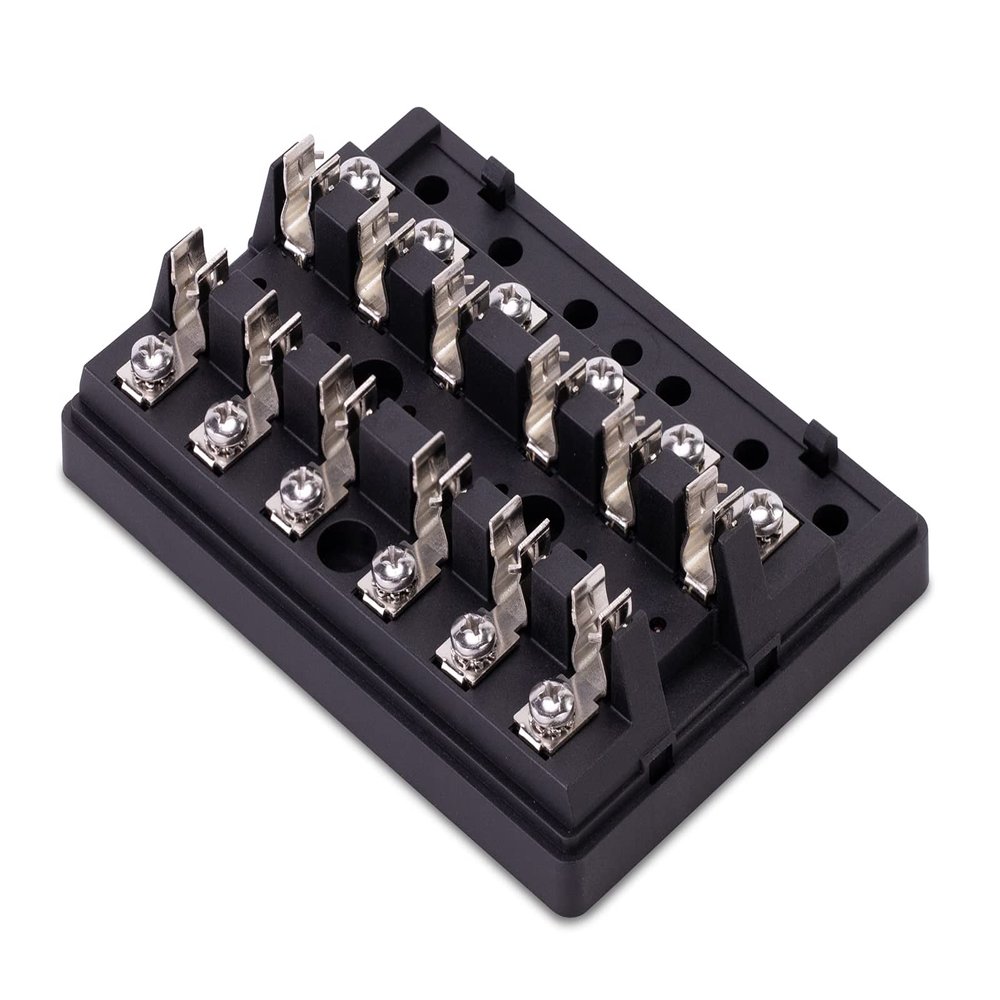 Sierra FS40920, 409 Series Fuse Block, 6 Gang AGC Independent Source w/Cover