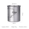 ATiAP Titanium Cup Ultralight coffee cup with wooden Handle For Outdoor Camping Hiking Backpacking(750ml & 450ml) view 2