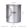 ATiAP Titanium Cup Ultralight coffee cup with wooden Handle For Outdoor Camping Hiking Backpacking(750ml & 450ml) view 3