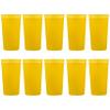 DISCOUNT PROMOS Plastic Stadium Cups 32 oz. Set of 10, Bulk Pack - Perfect for Summer, Sporting Events, Birthdays, Picnic, Beach, Parties - Yellow view 1