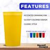 DISCOUNT PROMOS Plastic Stadium Cups 32 oz. Set of 10, Bulk Pack - Perfect for Summer, Sporting Events, Birthdays, Picnic, Beach, Parties - Yellow view 2