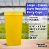 DISCOUNT PROMOS Plastic Stadium Cups 32 oz. Set of 10, Bulk Pack - Perfect for Summer, Sporting Events, Birthdays, Picnic, Beach, Parties - Yellow view 4