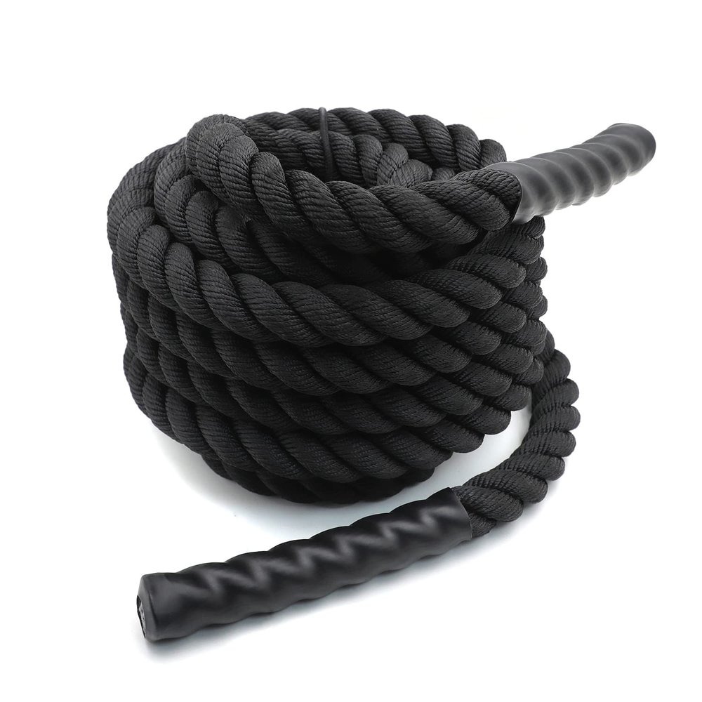 HongK- Full Body Workout Battle Rope 1.5"/30ft Training Rope Sports Exercise Strength Cardio Fitness Outdoors [P/N: ET-HOME005-BK]