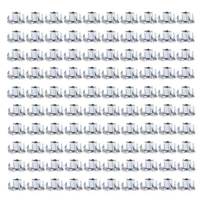 Atomik Zinc 3/8 inch 4-Prong T-Nuts 100 Pack Affordable Durable Steel Hardware for Rock Climbing Holds on Indoor and Outdoor Walls