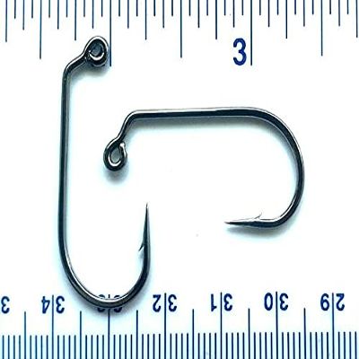 1000 Gerry's Tackle 32824 2X Strength Black Nickel 60 Degree Round Bend Jig Hooks sz 1/0 - Bulk