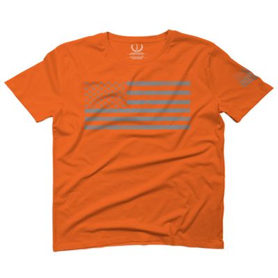 0176. Gray America USA American United States Vintage Flag Patriotic Style for Men T Shirt (Orange 2X-Large)