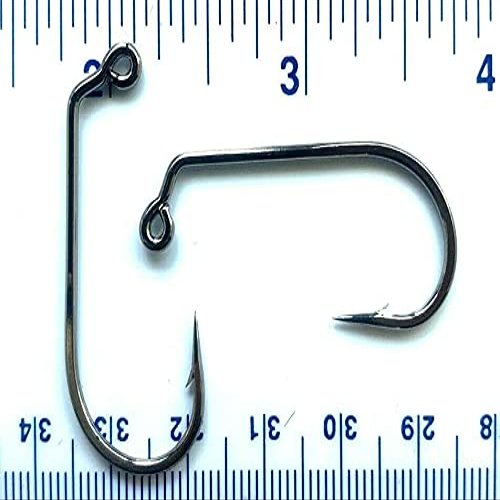 1000 Gerry's Tackle 32824 2X Strength Black Nickel 60 Degree Round Bend Jig Hooks sz 2/0 - Bulk