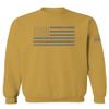 0176. Gray America USA American United States Vintage Flag Patriotic Style Men's Crewneck Sweatshirt (Gold Medium) view 1