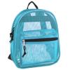 Mini Mesh Backpack for Women, Men, Beach Toys, Pool, and Swimming Gear; Mini Transparent Backpacks with Padded Straps (Aqua) view 1