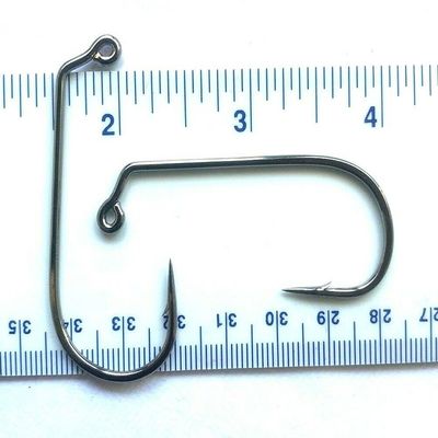 1000 Gerry's Tackle 32824 2X Strength Black Nickel 60 Degree Round Bend Jig Hooks sz 5/0 - Bulk
