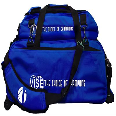 Vise Three Ball Tote Roller Bowling Bag with Shoe Pouch Blue