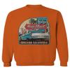 0270. Vintage Retro Route 66 California Republic car Cool cali car Men's Crewneck Sweatshirt (Orange Medium)