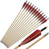UUPA 12Pcs 33'' Wooden Arrows Hunting Arrow Traditional Handmade Turkeys Feather Arrows for Archery Recurve Bow Longbow Archery Hunting view 1