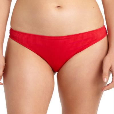 California Waves Womens Hipster Ribbed Swim Bottom Separates Red XL