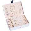 HNGM Boxes & Organisers Double-layer Velvet Multifunctional Jewelry Storage Box PU Leather Portable Ring Earrings Necklace Display Jewelry Box (Color : Champagne Gold 10cm) view 2