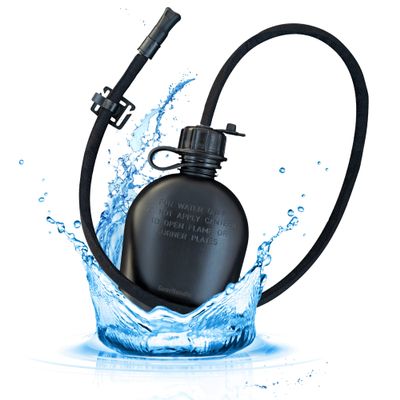 Hydration Tube Covers Canteen Straw Kit (Black with Canteen)