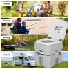 ReunionG Split Portable Toilet w/ 5.3 Gal Water Tank, RV Toilet, Sealing and Smell-proof Design, 3-Piston Pump Flush, Outdoor Flush Toilet for Camping, Hiking, Boating, Hospital, travel view 2