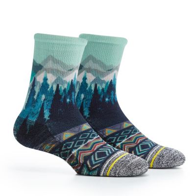 APRIME ECO-CAFE Crew Cushion Outdoor Socks Made from Coffee Grounds for Hiking, Trail Running, Climbing and Cycling (Medium, Forest)