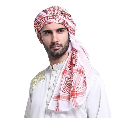 BXT Men Shemagh Arab Kafiya Keffiyeh Middle East Head Scarf Arabic Muslim Head Wrap(Red)