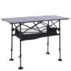 ALPHA CAMP Portable Camping Table, Adjustable Aluminum Folding Table for Picnic, BBQ, Outdoor, Black, 21.65D x 33.07W x 26.77H in view 1