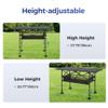 ALPHA CAMP Portable Camping Table, Adjustable Aluminum Folding Table for Picnic, BBQ, Outdoor, Black, 21.65D x 33.07W x 26.77H in view 4