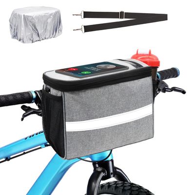 MATTISAM Bike Handlebar Bag - Front Basket with Bike Phone Mount, Bicycle Cooler Pouch Pack for Kids Girls Boys Men Women