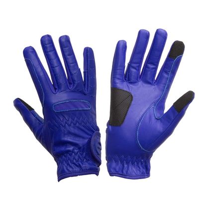 eGlove eQUEST GripPro Leather Touchscreen Horse Riding Gloves (Royal Blue, X-Large)