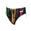 ARENA Men's Team Painted Stripes Brief, Black-Multi Yellow, 22 view 1
