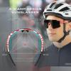 ATTCL Bike Sunglasses, Cycling Polarized Sunglasses for Women and Men, UV Protection Big Frame Red+zebra+black 550 view 2