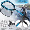 PLUSINNO Floating Fishing Net for Steelhead, Salmon, Fly, Kayak, Catfish, Bass, Trout Fishing, Rubber Coated Foldable Landing Net with Fixed or Telescoping Pole Handle, Fishing Gear and Gifts for Men view 2