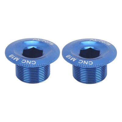 2Pcs Bikes Crank Arm Bolts,18mm Cranket Crank Fixing Bolt Chainwheel Screws(Blue)