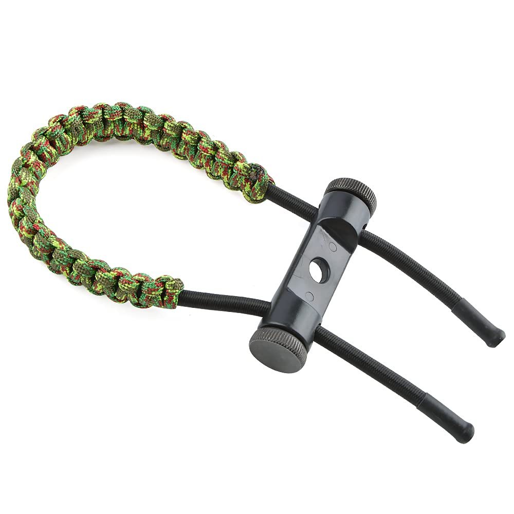 AMEYXGS Bow Wrist Sling Archery Wrist Sling Hand Adjustable Braided Hunting Shooting Wrist Strap Durable Wrap Bracelet (camo)