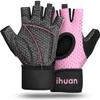 ihuan Breathable Weight Lifting Gloves: Fingerless Workout Gym | Wrist Support | Enhance Palm Protection | Extra Grip for Fitness| Training | Rowing | Pull-ups view 1