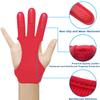 Seektop Archery Gloves Shooting Hunting Leather Three Finger Protector for Youth Adult Beginner (Red, L) view 2