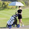 Tangkula Golf Push Pull Cart, Lightweight Aluminum Collapsible 4 Wheels Golf Push Cart, Golf Trolley with Foot Brake, Free Cup Holder & Umbrella Holder, Height-Adjustable Handle view 2