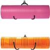 Wall Mount Yoga Mat Foam Roller and Towel Rack Hooks , Exercise Mat Storage Shelf for Hanging Yoga Strap and Resistance Bands at Your Fitness Class or Home Gym, Adjustable Size,Up to 20Lbs - 2 Pack view 1