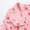 ACESTAR Toddler Girls Boys Pajamas Set Summer 2 Pcs Pjs Set - Kids Short Sleeve Button Down Sleepwear (Pink Strawberry, 7T) view 2
