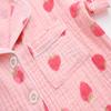 ACESTAR Toddler Girls Boys Pajamas Set Summer 2 Pcs Pjs Set - Kids Short Sleeve Button Down Sleepwear (Pink Strawberry, 7T) view 4