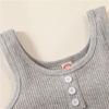 Toddler Baby Girl Ribbed Shorts Outfit Sleeveless Tank Tops T-Shirt and Shorts Summer Clothes Set (4-5T,Gray,) view 4