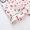 ACESTAR Toddler Girls Boys Pajamas Set Summer 2 Pcs Pjs Set - Kids Short Sleeve Button Down Sleepwear (White Cherry, 7T) view 3