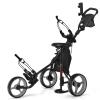 Tangkula Golf Push Pull Cart with Seat, Lightweight Foldable Collapsible 3 Wheels Push Cart, Golf Trolley with Foot Brake, Adjustable Umbrella Holder & Seat, 4 Height Position Handle view 1