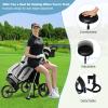 Tangkula Golf Push Pull Cart with Seat, Lightweight Foldable Collapsible 3 Wheels Push Cart, Golf Trolley with Foot Brake, Adjustable Umbrella Holder & Seat, 4 Height Position Handle view 2