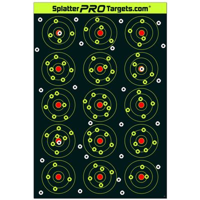 12x18 Splatter Targets. Shots Burst with a Bright Splatter Upon Impact. Instantly See Your Shots. Fully Reactive Targets.