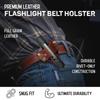American Bench Craft Tactical Leather Flashlight Holster | EDC Flashlight Holder for Duty Belt or Tool Belt | Tactical Pouch fits Maglite Mag-Tac CR123, Streamlight PolyTac 88850, Fenix PD35 - Brown view 3