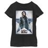 Fifth Sun Marvel Likeness The Falcon and The Winter Soldier Carter Poster Girl's Solid Crew Tee, Black, Large view 1